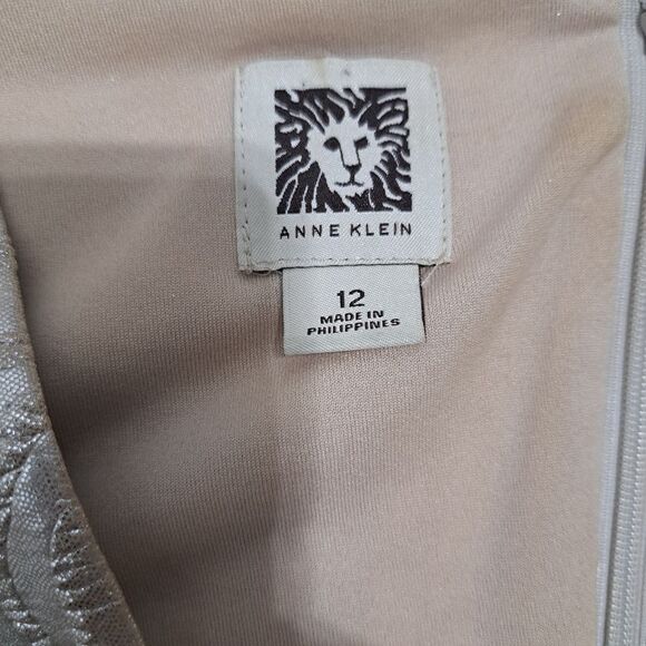 Anne Klien Floral Print Maxi Dress Pale Gold S 12 NWT - Picture 5 of 15